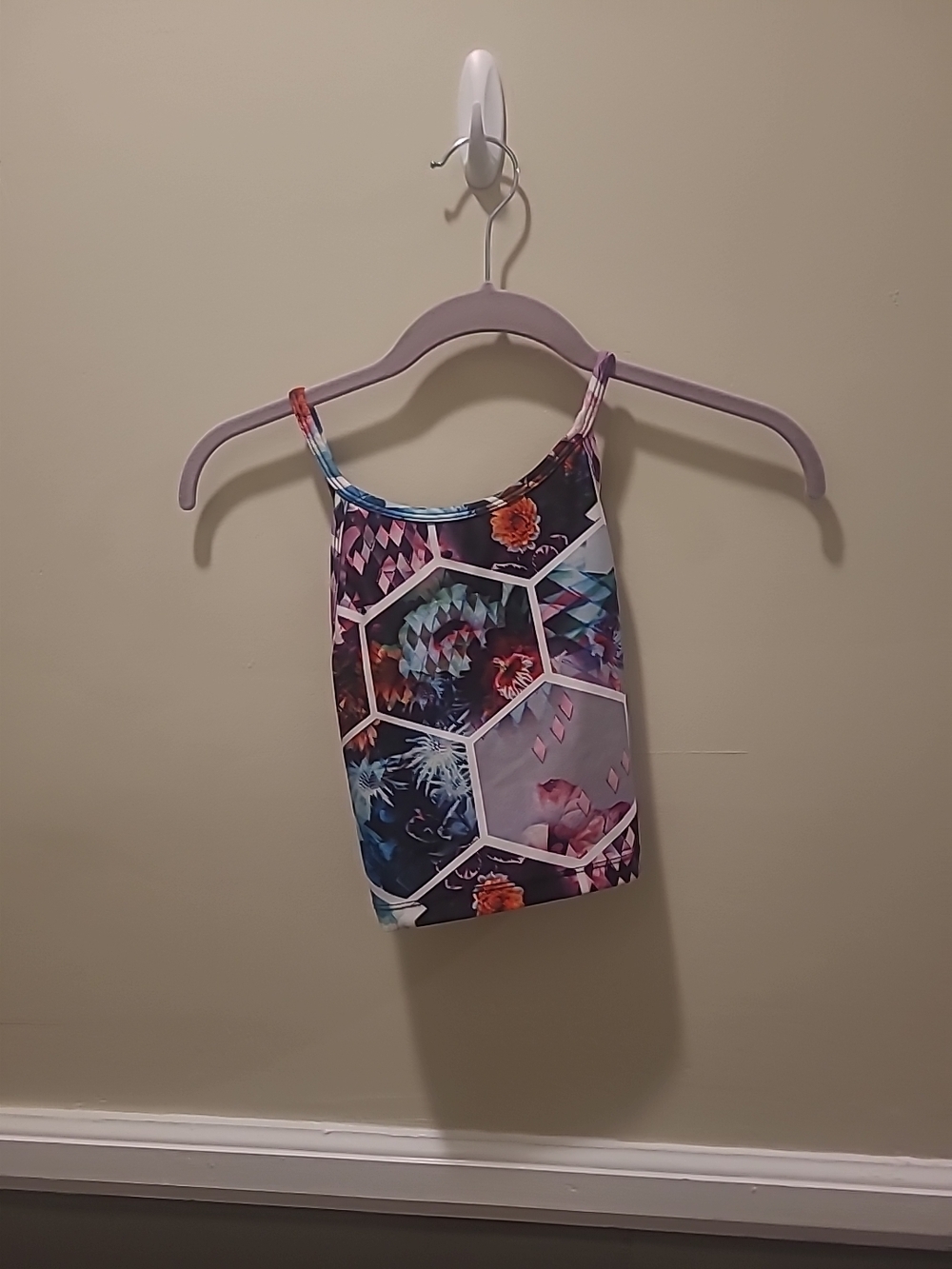 Betsey Johnson Performance Womens Multicolor Beehive Floral Sports Bra XS